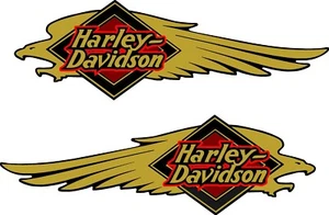 Calcomanías para tanque de combustible Harley Davidson motocicleta (juego de 2) Softail FXSTC dorado - Imagen 1 de 1