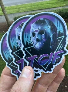 Friday The 13th TGIF Horror Sticker Pack 3.4” X 2.5” Vinyl Art Stickers - Picture 1 of 4