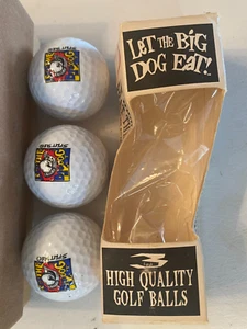 Let The Big Dogs Eat 3 Logo Golf Balls Original Package New Open Box Split Tee - Picture 1 of 5