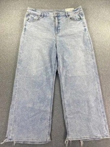 Pantalones de mezclilla para mujer American Eagle 16 Dreamy Drape tiro súper alto holgados pierna ancha BOHO - Imagen 1 de 18