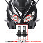 2x H7 LED Headlight Bulb For Kawasaki Ninja ZX6R ZX636C 2003-2006 ZX636E 2013-14