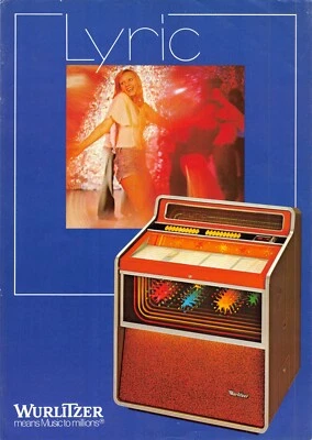 Wurlitzer Lyric Jukebox Advertisement Sales Flyer 1970s 021219AME - Image 1 of 2