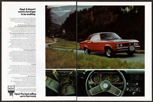 1974 OPEL Manta Rallye Vintage Original 2 page Print AD | Red sport car photo US - Picture 1 of 1