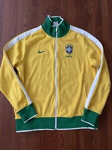 Nike Brazil Football Training Jacket Tracksuit Yellow CBF Cotton Blend Large