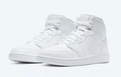 Nike Air Jordan 1 Mid Retro Triple White Men’s Size 11 - (554724-130) - Image 1 of 3