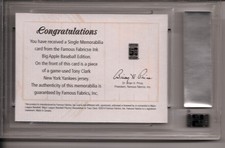 Famous Fabrics Ink Big Apple Baseball  Ser. #1391/1800 Tony Clark 41/50