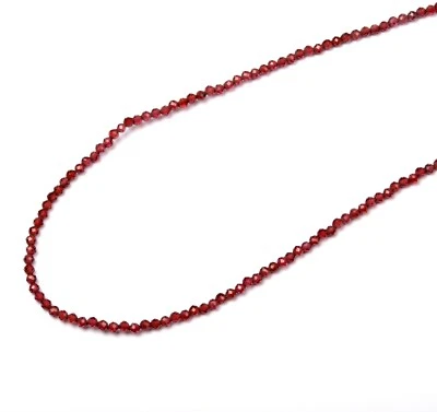Natural Red Garnet Gemstone Beads 8 Inch Strand 2 MM Faceted Rondelle Beads - Image 1 of 4