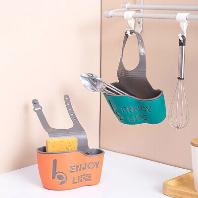 Sink Shelf Soap Sponge Drain Rack Hanging Bag Holder Faucet Storage BaskAH • 5.81£