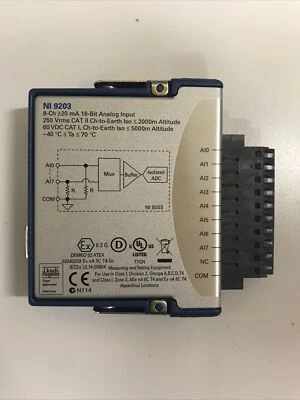 National Instruments NI 9203 8-Channel 20mA 16-Bit Analog Input Module C-Series - Bild 1 von 2