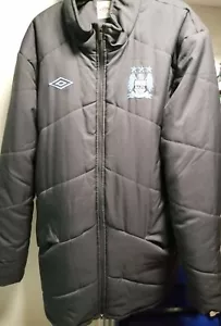 Manchester City FC Umbro MCFC Vintage Retro Giacca Imbottita Cappotto Grigio XX-Large - Foto 1 di 7