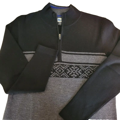 Nuevo sin etiquetas Suéter Pullover Meister Nick 1/2 Cremallera Mezcla de Lana Nórdica Para Hombre LG Negro Esquí Foto 1 de 4