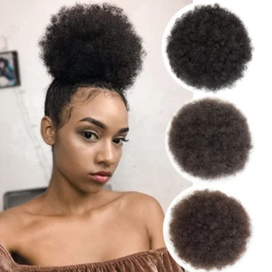 MOONSHOW Afro Puff Drawstring Ponytail Extension for Black Women Short Afro Kink - Picture 1 of 7