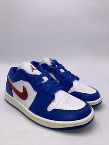 Nike Air Jordan 1 Low Shoes Blue Gym Red White Retro DC0774-416 Women’s Size 6