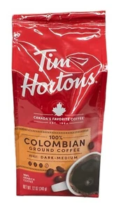 Tim Hortons 100% Colombian Ground Coffee 12 oz Horton's - Picture 1 of 1