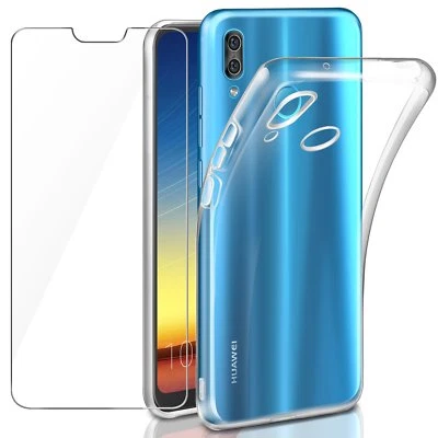 PHONETHRONE COVER CUSTODIA + PELLICOLA VETRO TEMPERATO PER HUAWEI P20/LITE/PRO TRASPARENTE