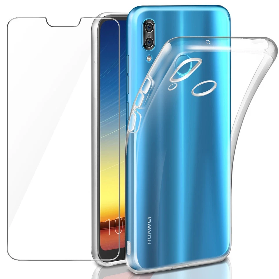 COVER CUSTODIA + PELLICOLA VETRO TEMPERATO PER HUAWEI P20/LITE/PRO TRASPARENTE - Immagine 1 di 1