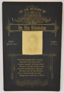 Antique - Cabinet Card/Funeral Photo - Mrs. Eliza Winterbottom Died 1896 - 4"x6" - Picture 1 of 7