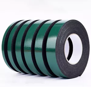 Black Double Sided Foam Automotive Permanent Car Body Trim Self Adhesive Tape - Picture 1 of 2