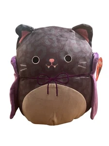 Squishmallows Xiomara Vampire Leopard Cat Halloween 12" Plush Black NWT - Picture 1 of 10