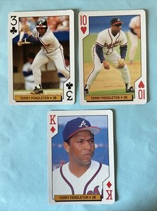 3 Different 1994 Atlanta Braves Bicycle Playing Cards Terry Pendleton