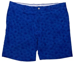 PETER MILLAR Carrboro Fan Palm Twill Performance Shorts Blue ~ 40 - Picture 1 of 8