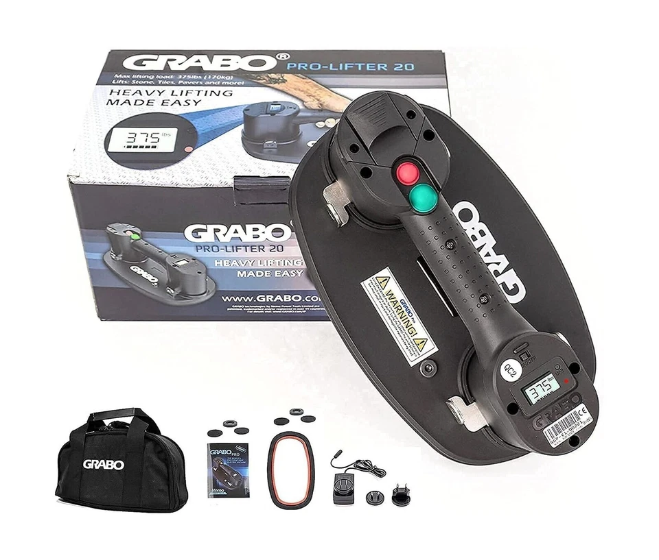 GRABO PRO-Lifter-20 Electric Vacuum Suction Cup (2021) For Tiles Stone Wood...