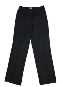 Armani Collezioni Womens Black Flat Front Straight Leg Wool Dress Pants Slacks 6 - Picture 1 of 12