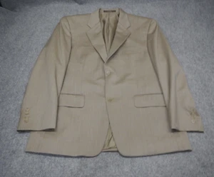 Tasso Elba Vitale Barberis Canonico Blazer Men's Size 40S Beige Pinstriped - Picture 1 of 14