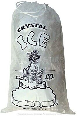 500 Bag Pc CRYSTAL 10 LB LBS Plastic Ice Bags Commercial Quality With Drawstring • 59.99$