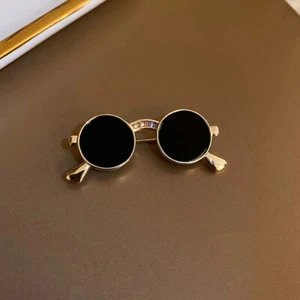 Cartoon Mini Sunglasses Brooch Pin For Women Summer Glasses Pins Alloy Jewelry - Picture 1 of 6