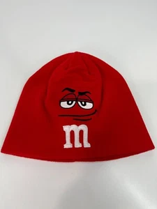 Red M&M's Chocolate beanie winter hat Mars unisex kids one size fits most - Picture 1 of 9