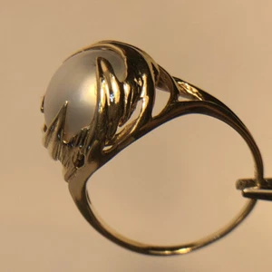 Mabe Pearl 10K Yellow Gold Ring Size 8.5-9 Vintage NEW In Box - Picture 1 of 12