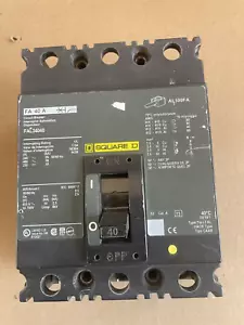 FAL34040 Square D Circuit Breaker 40A 480V 3P Used Condition - Picture 1 of 4