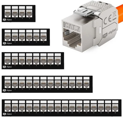 Patchpanel Cat7 Cat 7 Keystone Module Desktop Aufputz Verteiler Patchfeld RJ45 - Bild 1 von 4