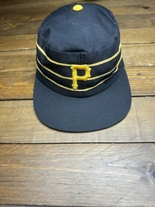 VTG 80s Pittsburgh Pirates Pillbox Snapback Sports Specialties Stripe Hat SZ Reg - Picture 1 of 6