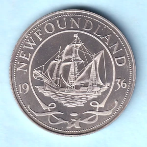 Newfoundland. (1936) Edward VIII - Fantasy Crown.  C/Ni - Milled edge. Ship - BU - Bild 1 von 2