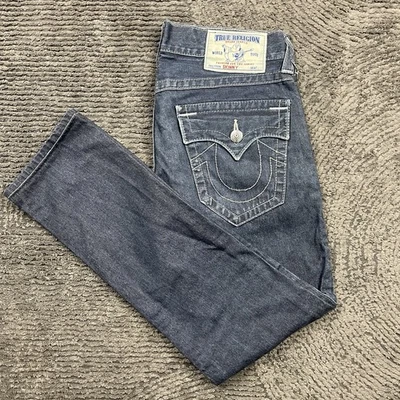 True Religion Billy Men’s Skinny Jeans Size 34 x 32 Blue Denim Contrast Stitch - Image 1 of 4