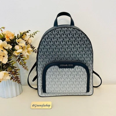 Mochila Michael Kors Jaycee Mediana Ombré Logo Signature Azul Marino Foto 1 de 4