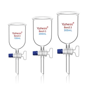 Lab Supply: Cylindrical Glass Funnel 50ml-1000ml w/ Glass Piston, Borosilicate - Bild 1 von 9