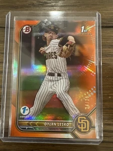 2022 Bowman Baseball 1st Edition Dylan Lesko - Orange Foil 1st - #24/25 - Picture 1 of 2