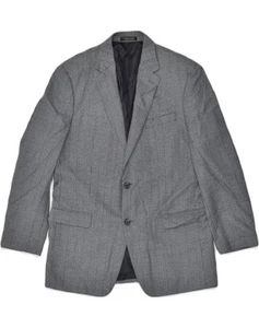CHAPS Mens 2 Button Blazer Jacket UK 42 XL Grey Check Polyester AL96 - Picture 1 of 4