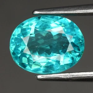 π 1.19ct 7.3x5.7mm Oval Natural Green Blue Apatite - Unheated, Brazil Gemstone - Picture 1 of 4