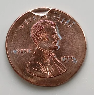 1999 Huge Broad Struck Double Struck on Center Indent Error Penny UNCIRCULATED - Image 1 of 4