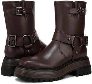 Stivali moto Sam Edelman donna Hadley cioccolato fondente nuovi con scatola 8M - Foto 1 di 5