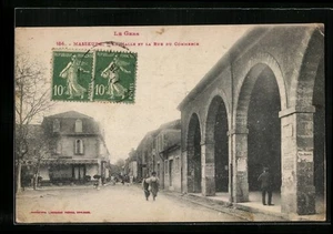 CPA Masseube, La Halle et la Rue du Commerce - Picture 1 of 2