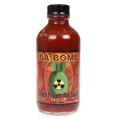 Salsa extremadamente picante Da' Bomb Ghost Pepper 22.800 unidades Scoville 4 oz. Foto 1 de 4