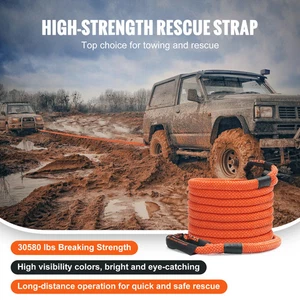 Heavy Duty Tow Strap Recovery Rope 30,580 lbs Off-Road 4x4 SUV Truck ATV - Picture 1 of 14