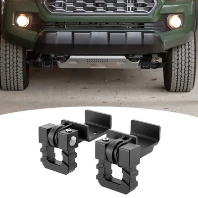 Kit de 2 ganchos de remolque delanteros y grilletes de anillo en D de 3/4"" para Toyota Tacoma 2009-2023  Foto 1 de 4