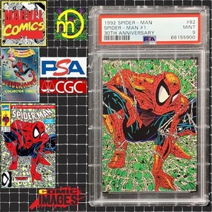 1992 Marvel Comic Images Spider-Man 30th Anniversary #82 Spider-Man #1 PSA 9 MNT - Picture 1 of 5