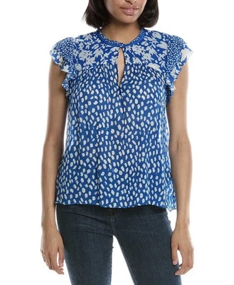 Blusa Boho Cupcakes y Cachemira Azul con Blanco Floral Damas Med Nueva con Etiquetas Foto 1 de 4